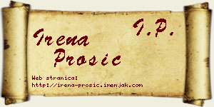 Irena Prošić vizit kartica
